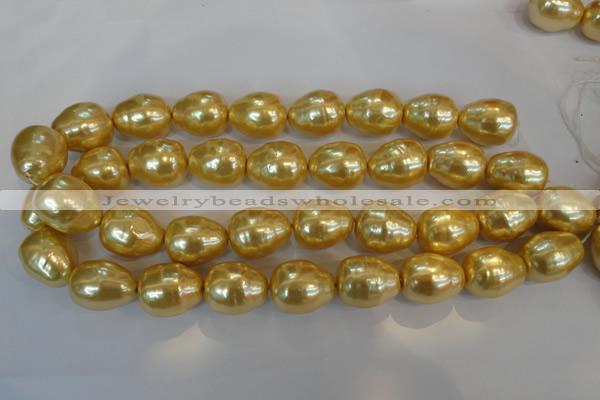 CSB130 15.5 inches 18*22mm nuggets shell pearl beads wholesale