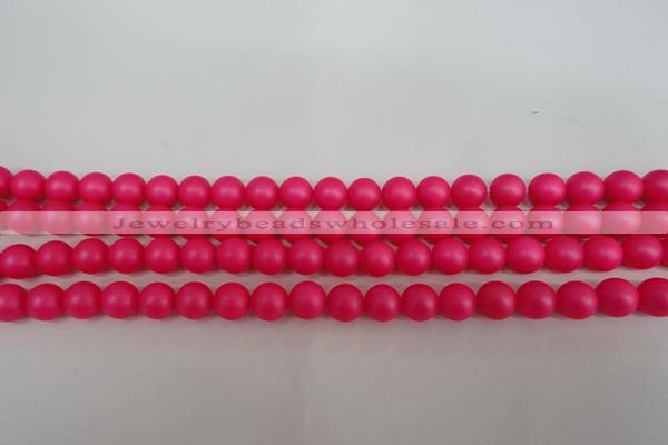 CSB1300 15.5 inches 4mm matte round shell pearl beads wholesale