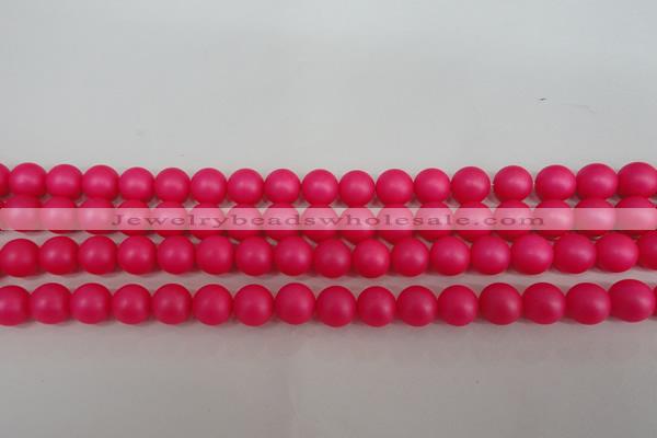 CSB1301 15.5 inches 6mm matte round shell pearl beads wholesale