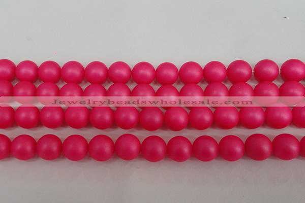 CSB1304 15.5 inches 12mm matte round shell pearl beads wholesale