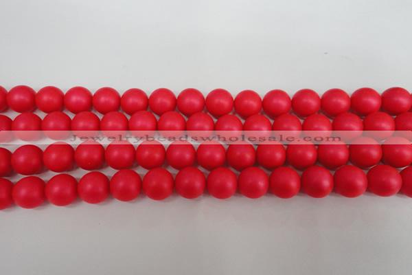 CSB1306 15.5 inches 6mm matte round shell pearl beads wholesale