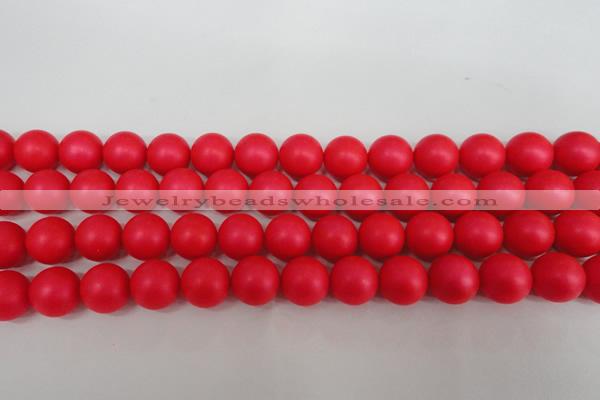 CSB1307 15.5 inches 8mm matte round shell pearl beads wholesale