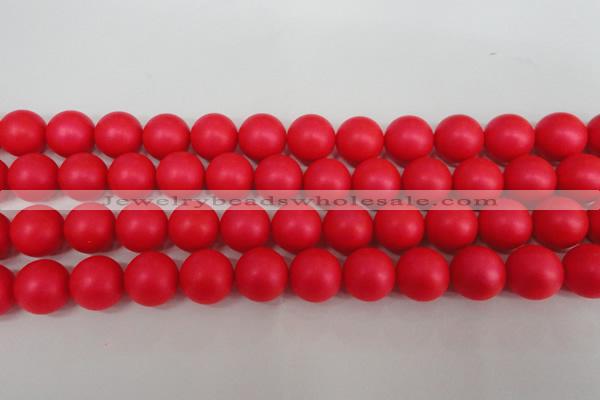 CSB1308 15.5 inches 10mm matte round shell pearl beads wholesale