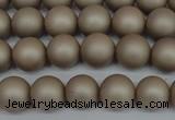 CSB1320 15.5 inches 4mm matte round shell pearl beads wholesale