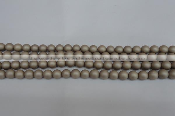 CSB1320 15.5 inches 4mm matte round shell pearl beads wholesale