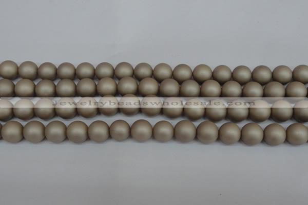 CSB1322 15.5 inches 8mm matte round shell pearl beads wholesale