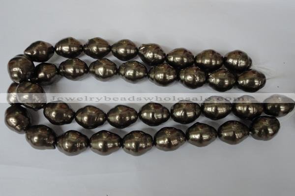 CSB133 15.5 inches 18*22mm nuggets shell pearl beads wholesale