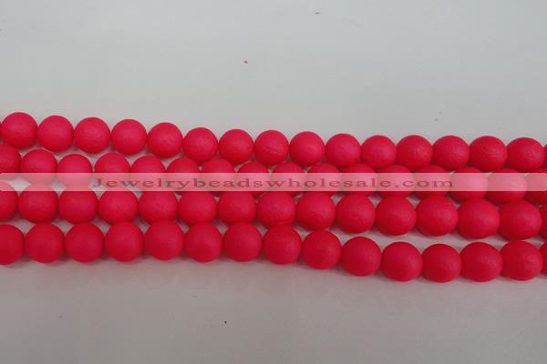 CSB1345 15.5 inches 4mm matte round shell pearl beads wholesale