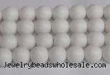 CSB1350 15.5 inches 4mm matte round shell pearl beads wholesale