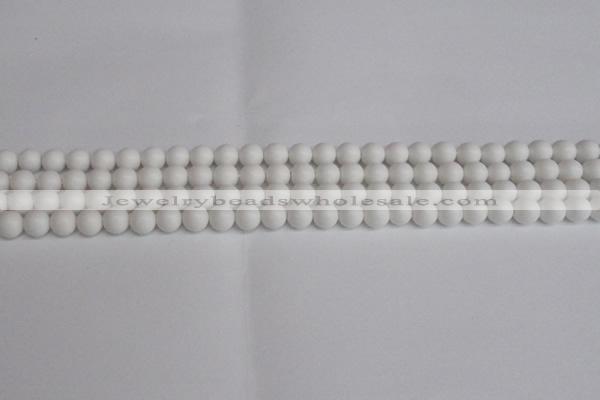 CSB1350 15.5 inches 4mm matte round shell pearl beads wholesale