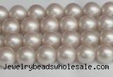 CSB1355 15.5 inches 4mm matte round shell pearl beads wholesale