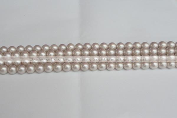 CSB1356 15.5 inches 6mm matte round shell pearl beads wholesale