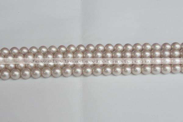 CSB1357 15.5 inches 8mm matte round shell pearl beads wholesale