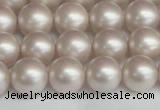 CSB1358 15.5 inches 10mm matte round shell pearl beads wholesale