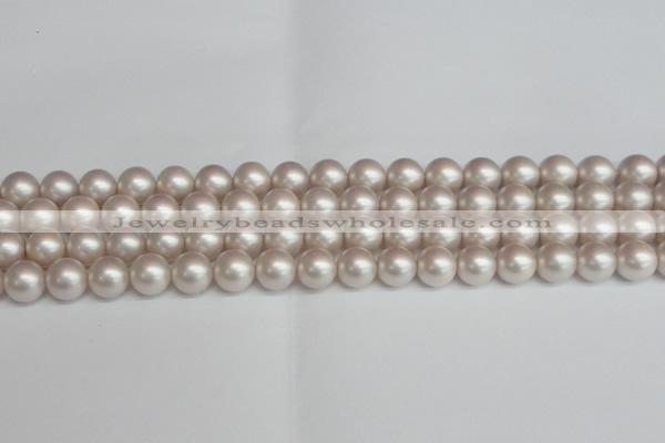 CSB1358 15.5 inches 10mm matte round shell pearl beads wholesale