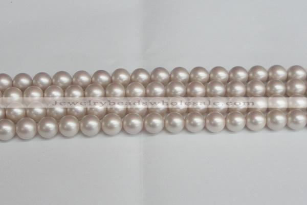 CSB1359 15.5 inches 12mm matte round shell pearl beads wholesale