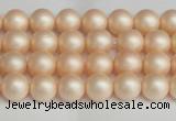 CSB1360 15.5 inches 4mm matte round shell pearl beads wholesale