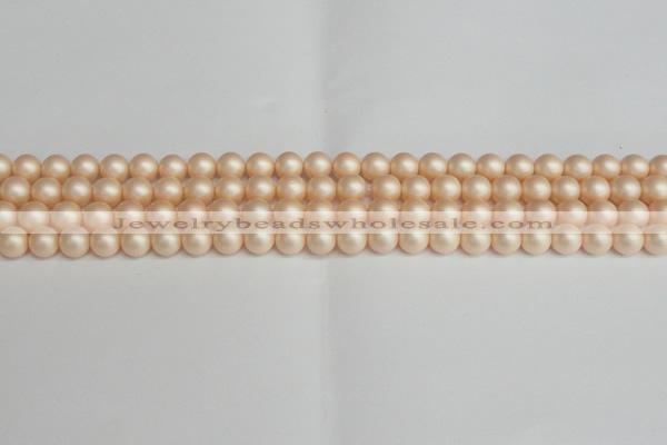 CSB1361 15.5 inches 6mm matte round shell pearl beads wholesale