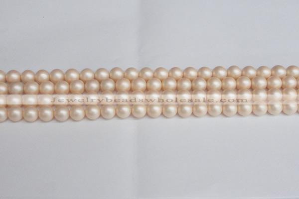 CSB1362 15.5 inches 8mm matte round shell pearl beads wholesale