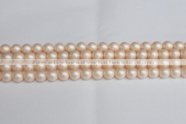 CSB1363 15.5 inches 10mm matte round shell pearl beads wholesale