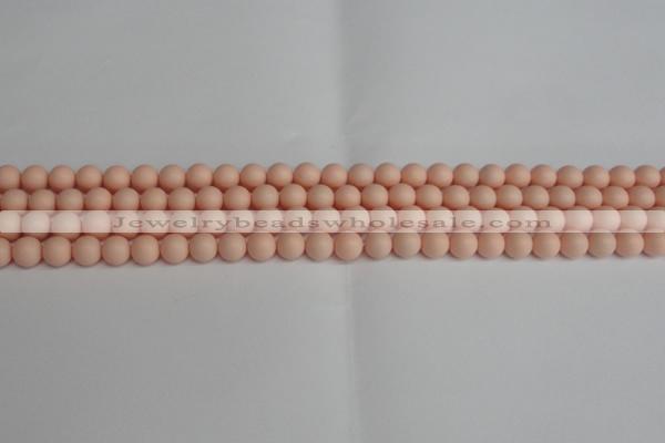 CSB1365 15.5 inches 4mm matte round shell pearl beads wholesale