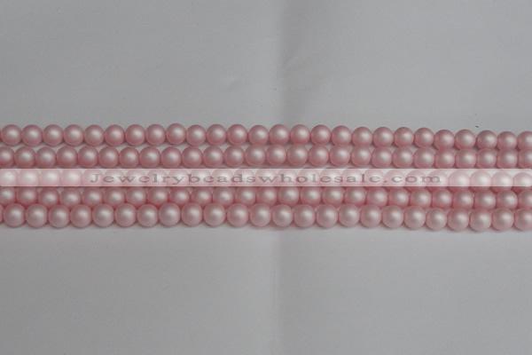 CSB1371 15.5 inches 6mm matte round shell pearl beads wholesale