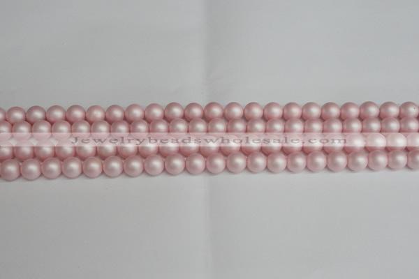 CSB1372 15.5 inches 8mm matte round shell pearl beads wholesale