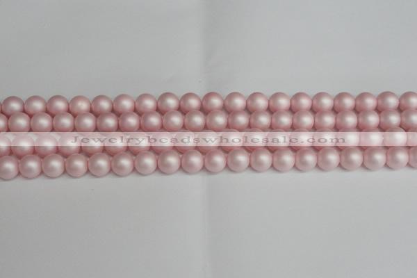 CSB1373 15.5 inches 10mm matte round shell pearl beads wholesale