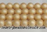 CSB1375 15.5 inches 4mm matte round shell pearl beads wholesale