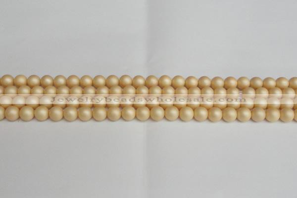 CSB1376 15.5 inches 6mm matte round shell pearl beads wholesale