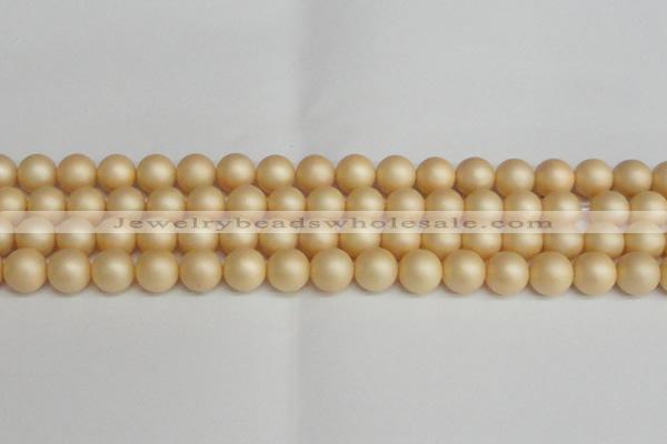 CSB1379 15.5 inches 12mm matte round shell pearl beads wholesale