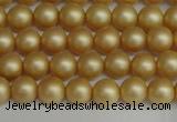 CSB1380 15.5 inches 4mm matte round shell pearl beads wholesale