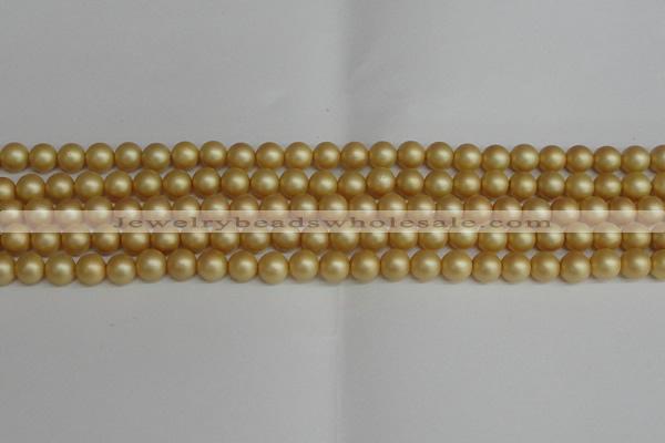 CSB1381 15.5 inches 6mm matte round shell pearl beads wholesale