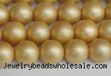 CSB1383 15.5 inches 10mm matte round shell pearl beads wholesale