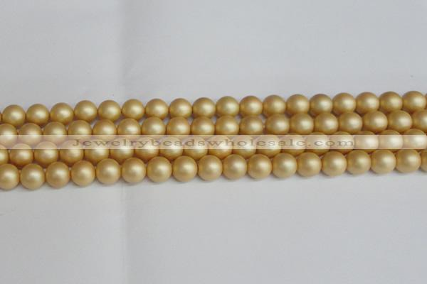 CSB1383 15.5 inches 10mm matte round shell pearl beads wholesale