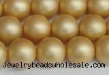 CSB1384 15.5 inches 12mm matte round shell pearl beads wholesale