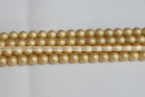 CSB1384 15.5 inches 12mm matte round shell pearl beads wholesale