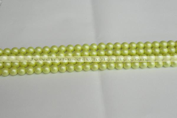 CSB1385 15.5 inches 4mm matte round shell pearl beads wholesale