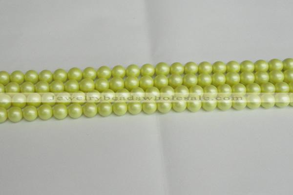 CSB1386 15.5 inches 6mm matte round shell pearl beads wholesale