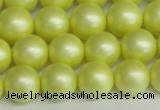 CSB1388 15.5 inches 10mm matte round shell pearl beads wholesale