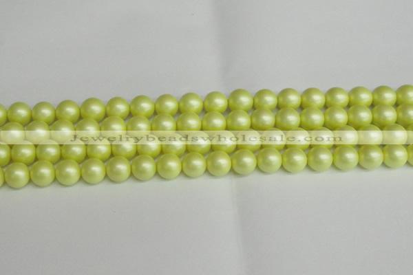 CSB1388 15.5 inches 10mm matte round shell pearl beads wholesale