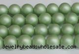 CSB1390 15.5 inches 4mm matte round shell pearl beads wholesale