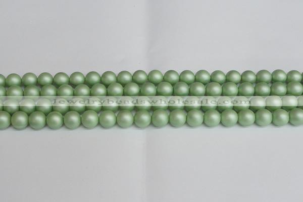 CSB1392 15.5 inches 8mm matte round shell pearl beads wholesale