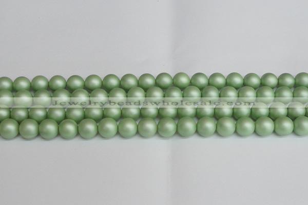 CSB1393 15.5 inches 10mm matte round shell pearl beads wholesale