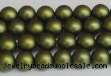 CSB1396 15.5 inches 6mm matte round shell pearl beads wholesale