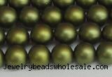 CSB1398 15.5 inches 10mm matte round shell pearl beads wholesale