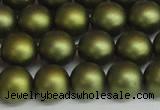 CSB1399 15.5 inches 12mm matte round shell pearl beads wholesale