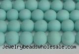 CSB1400 15.5 inches 4mm matte round shell pearl beads wholesale