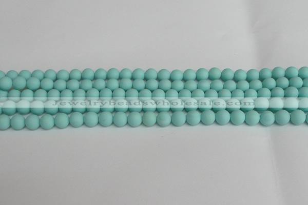 CSB1400 15.5 inches 4mm matte round shell pearl beads wholesale