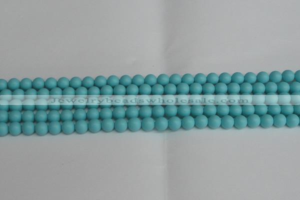 CSB1406 15.5 inches 6mm matte round shell pearl beads wholesale